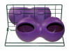 Stand mangiatoia con mangiatoia e abbeveratoio viola glug e grug attaccato