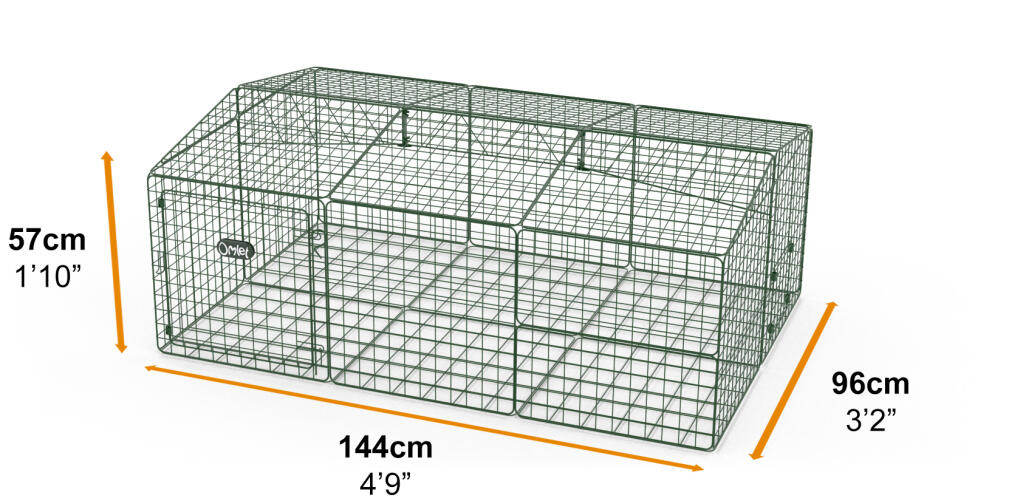Zippi Guinea Pig Run with Roof and Underfloor Mesh Single Height
