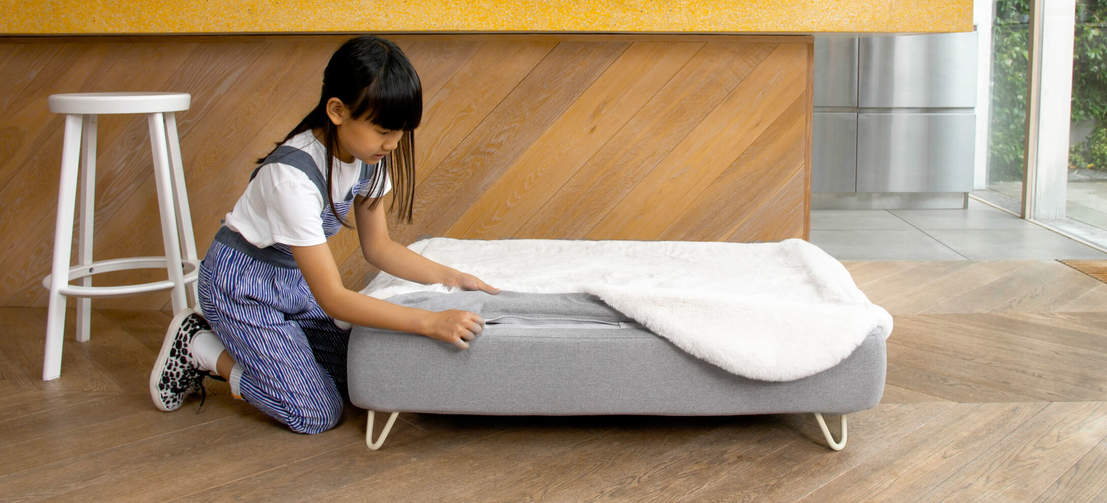 Le coperture si tolgono facilmente grazie alla zip dall'elegante materasso in memory foam assicurando comfort e flessibilità.