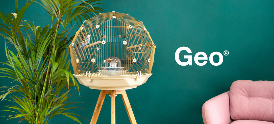 La gabbia per uccelli Omlet Geo è una bella gabbia per uccelli moderna.