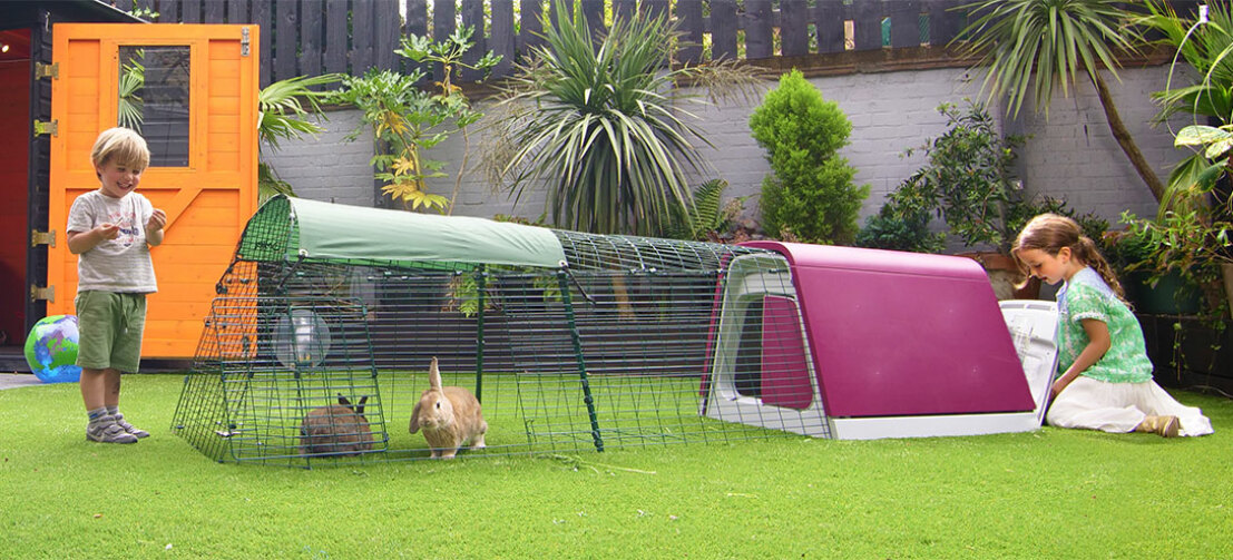 Con una conigliera Eglu Go , voi e i vostri conigli potrete passare del tempo insieme in giardino.