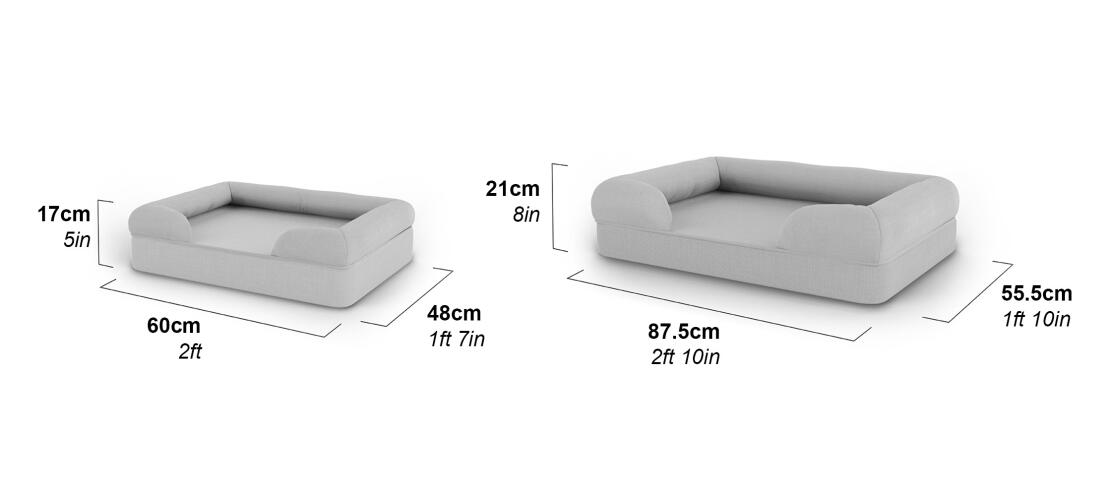 Bolster memory foam cat bed dimensioni