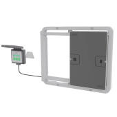 Porta automatica per pollaio grigio