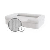 Letto a bolster per cani di grandi dimensioni in velluto a coste nella tonalità grigio ciottolo di Omlet.