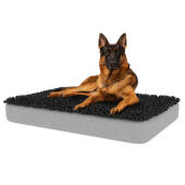 Grande Topology letto per cani con topper in microfibra grigio