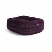 Omlet Lux ury super soft donut cat bed in colore fig purple