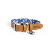 Collare per cani di piccola taglia con stampa floreale blu gardenia in porcellana di Omlet.