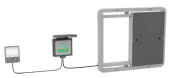 Omlet porta pollaio automatico grigio con pannello di controllo e luce coop