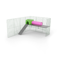Coniglio Zippi piattaforma con un rifugio e un tunnel di gioco per coniglietti