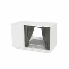 Maya Nook 24 casetta per gatti da interno con letto e armadio bianco