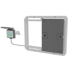 Porta automatica per pollaio grigio