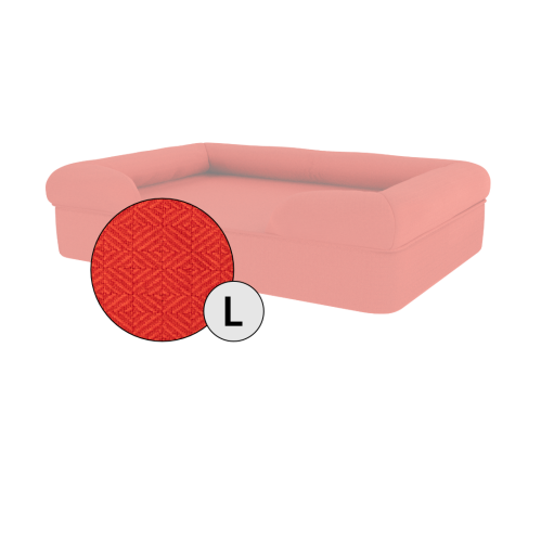 Omlet memory foam bolster dog bed large in cherry red