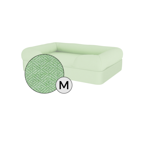 Omlet memory foam bolster dog bed medium in verde matcha