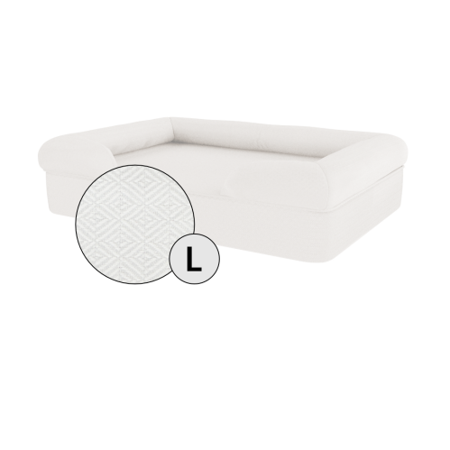 Omlet memory foam bolster dog bed large in bianco meringa