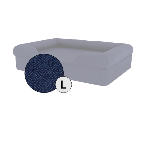 Omlet memory foam bolster dog bed large in blu notte