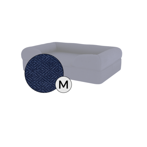 Omlet memory foam bolster dog bed medium in blu notte