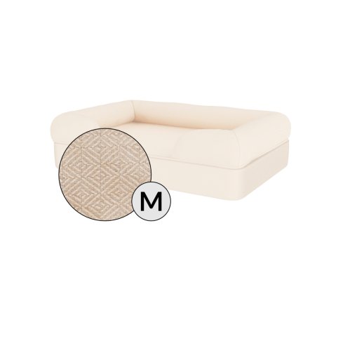 Omlet memory foam bolster dog bed medium in beige naturale