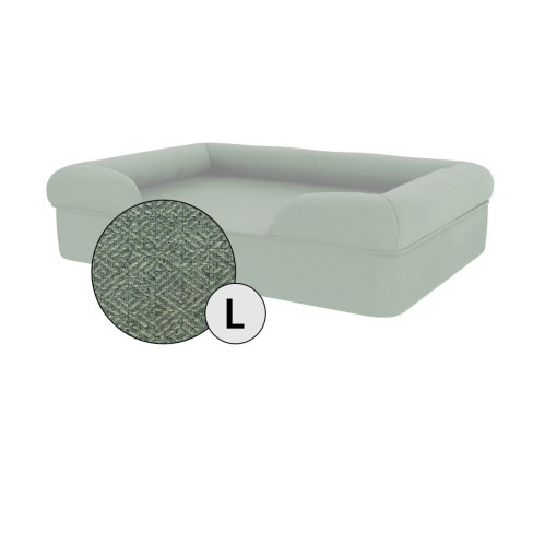 Omlet memory foam bolster dog bed large in verde salvia