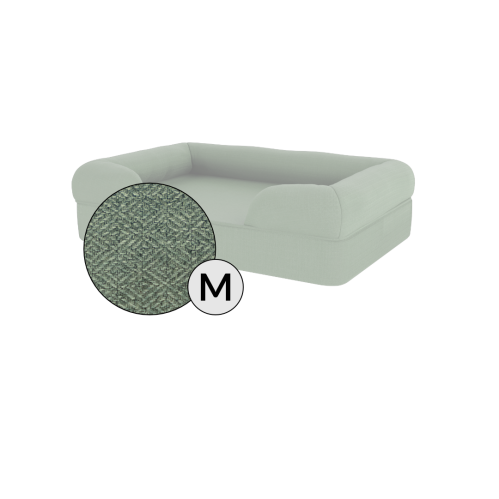 Omlet memory foam bolster dog bed medium in verde salvia