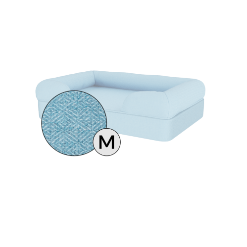 Omlet memory foam bolster dog bed medium in sky blue