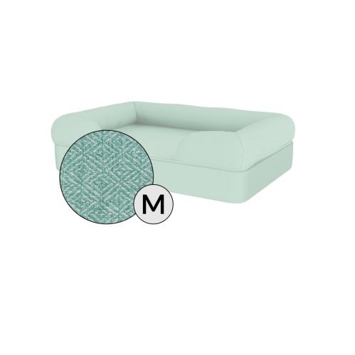 Omlet memory foam bolster dog bed medium in teal blue