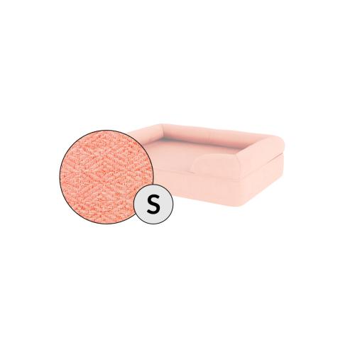 Omlet memory foam bolster dog bed small in peach pink