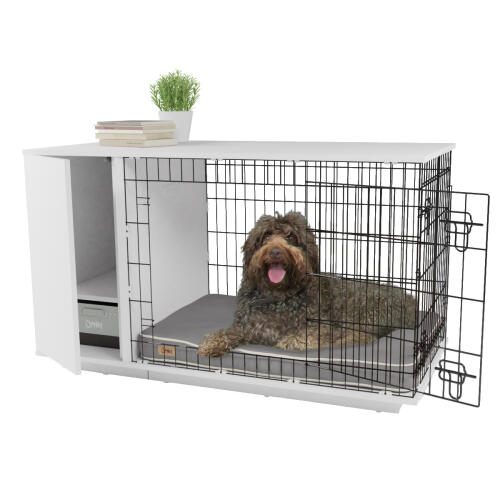 Fido Studio 36 cassa per cani con armadio bianco