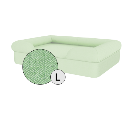 Omlet memory foam bolster dog bed grande in verde matcha