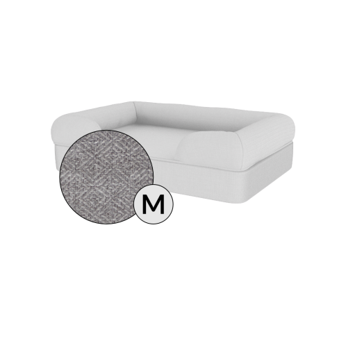 Omlet memory foam bolster dog bed medium in stone grey