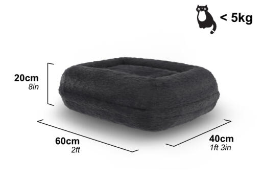 Dimensioni di Omlet Maya letto a ciambella per gatti in grigio earl