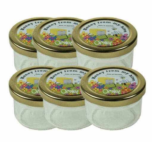 Vasetti di miele ed etichette - confezione da 6