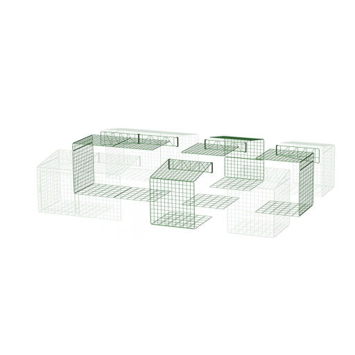 Un diagramma di un walk in in run che cambia dimensione da un 3x2x1 a un 4x3x1