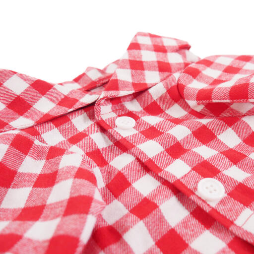 Cappotto per cani rosso e bianco