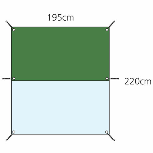 Dimensioni per la copertura 2m combi Eglu Cube 