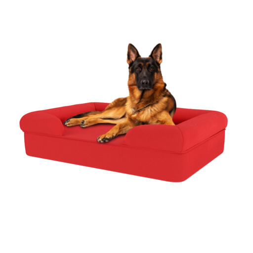 Grande letto a bolster in memory foam - rosso ciliegia