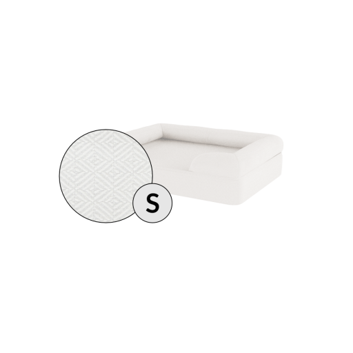 Omlet memory foam bolster dog bed small in bianco meringa
