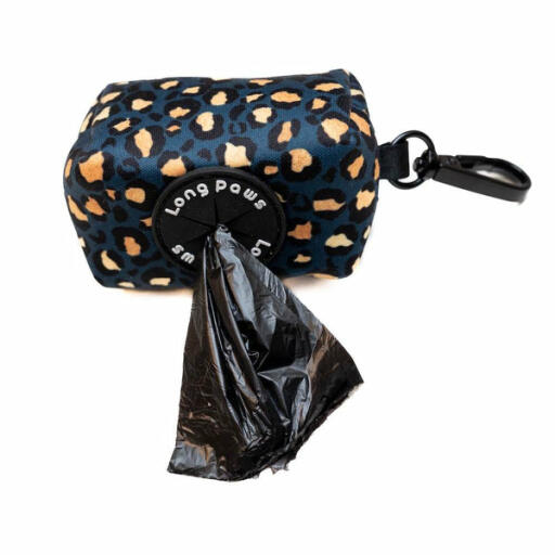 Zampe lunghe funk il sacchetto per la cacca del cane | verde leopardato & Gold