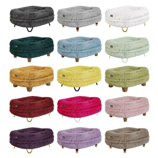 Maya letto per gatti a ciambella selezione di 15 colori e piedini di design