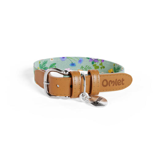 Collare per cani di piccola taglia con stampa floreale verde e multicolore gardenia sage di Omlet.
