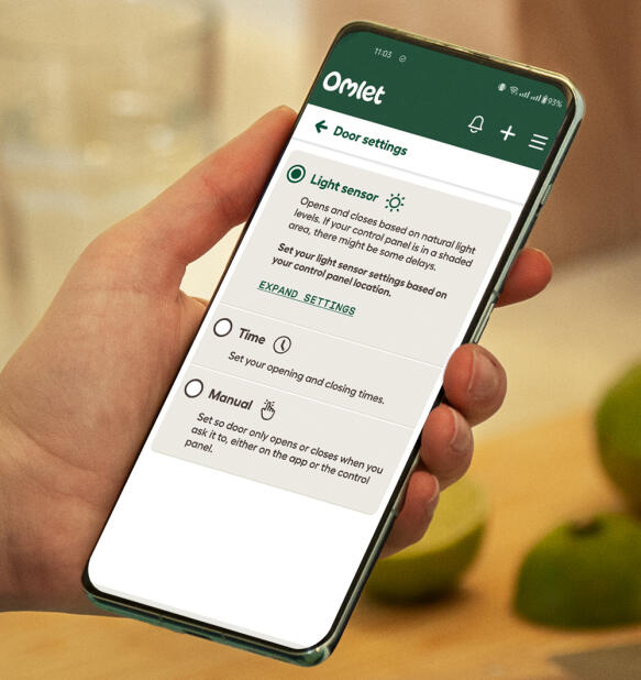 Un primo piano dell'applicazione Omlet 