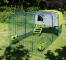 Verde Eglu Cube pollaio con corsa e copertura trasparente in giardino