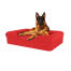 Grande letto a bolster in memory foam - rosso ciliegia