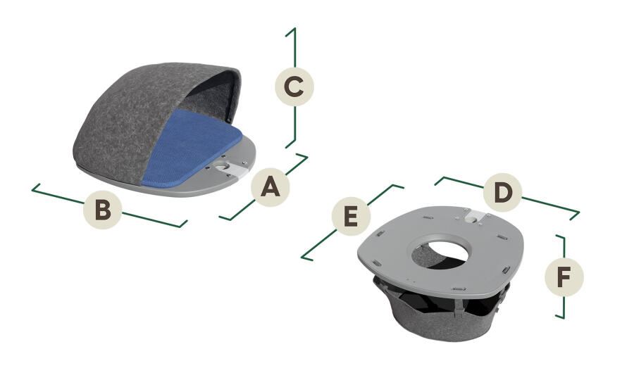 Dimensioni per Freestyle tana e amaca per gatti da esterno.