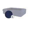 Omlet memory foam bolster dog bed large in blu notte