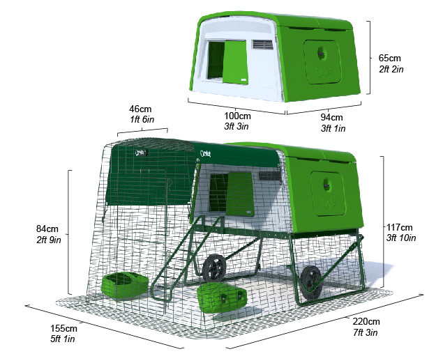 Dimensioni del pollaio Eglu Cube