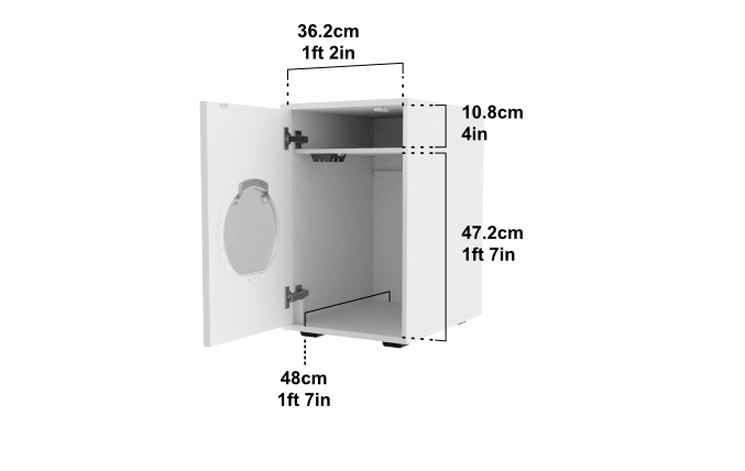 Box lettiera per gatti con contenitore dimensioni