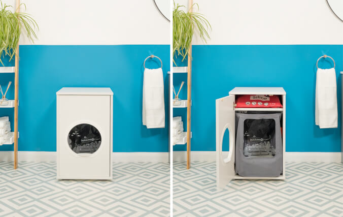 Maya box lettiera per gatti chiuso con contenitore